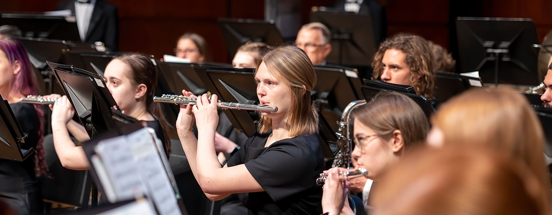 Concert band performing